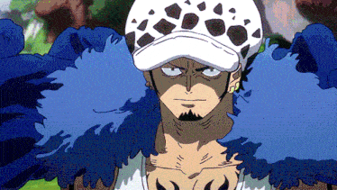 a man with a beard wearing a white hat and a blue feather boa