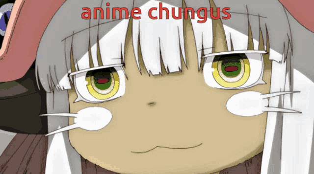 a drawing of a girl with the words anime chungus on the top