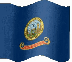 a blue flag that says great seal of oregon on it