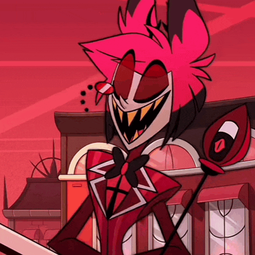 a cartoon character with red hair and a huge smile