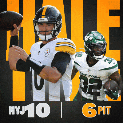 a poster for a football game between the steelers and new york jets