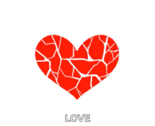 a red heart with the word love written below it