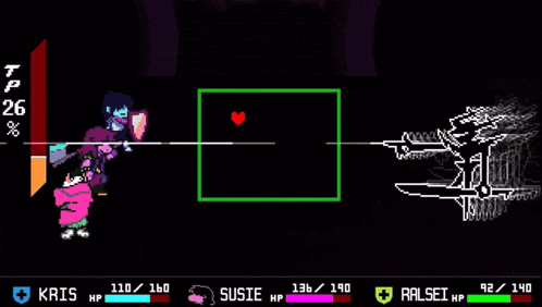 a screenshot of a video game with susie 's hp displayed