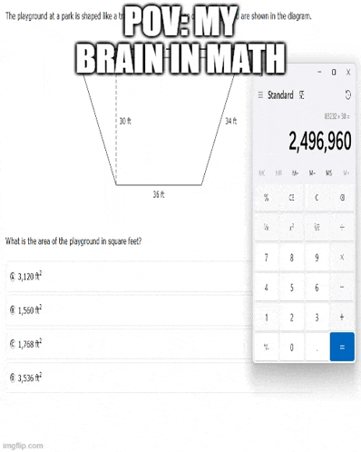 a calculator is shown next to a diagram of a playground in a park .