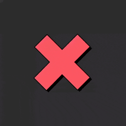 a red cross on a black background with a black outline