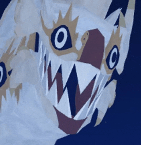 a drawing of a shark 's mouth with the number 10 on its eyes