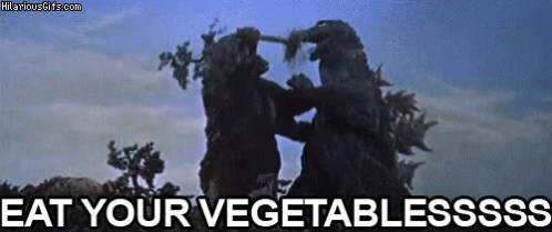 Godzilla Eat Your Vegetables GIF