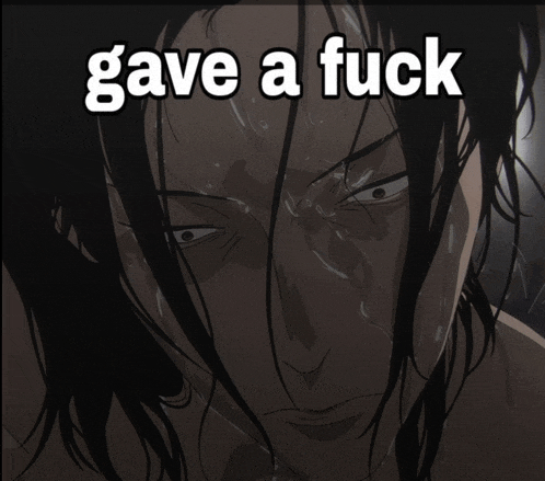 a picture of a man with the words gave a fuck written on it