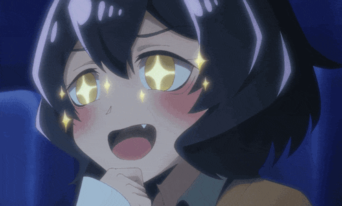a close up of a girl 's face with her eyes glowing