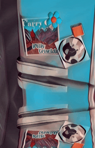 a fridge with a sticker that says " carry "