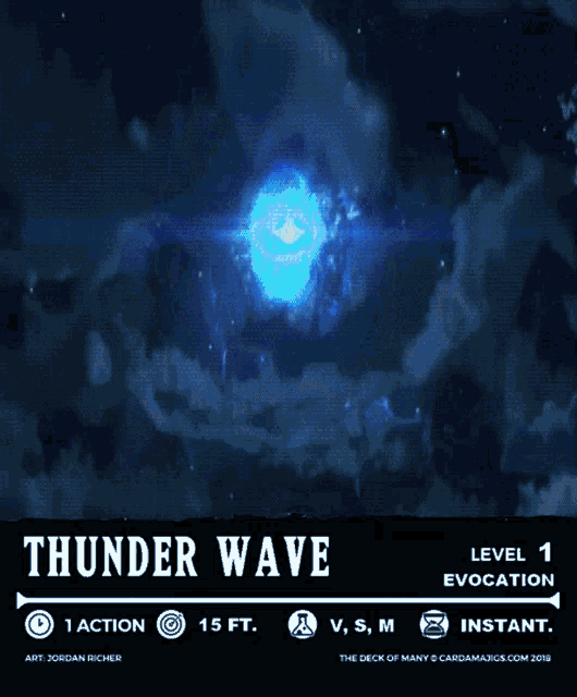a poster for thunder wave shows a blue object in the sky
