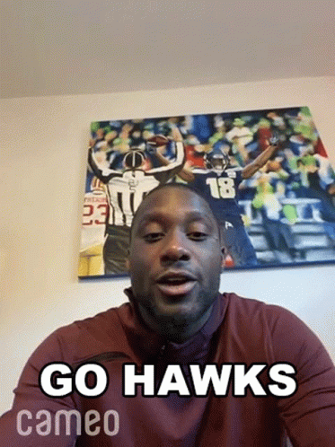 Go Hawks Jaron Brown GIF - Go Hawks Jaron Brown Cameo GIFs