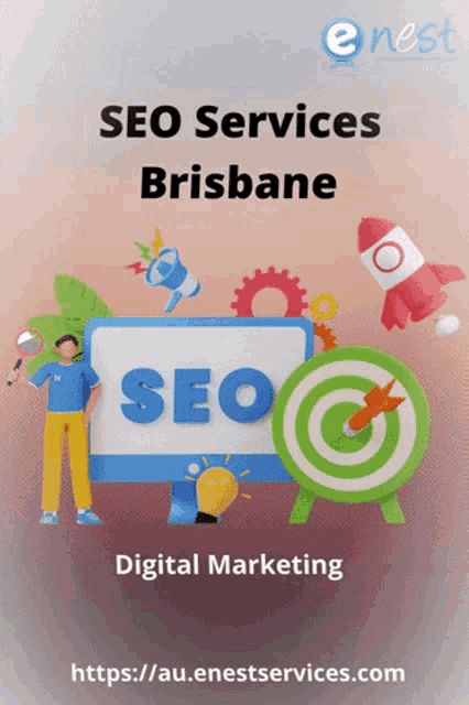 an advertisement for seo services brisbane with a target