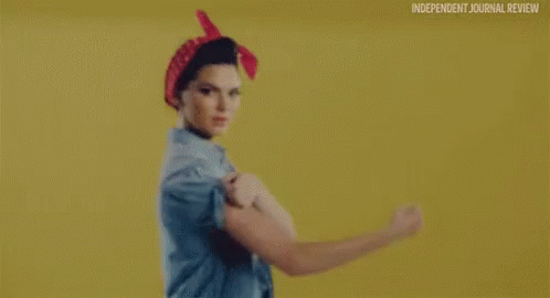 Kendall Jenner Flexing GIF - Kendall Jenner Flexing Rosie The Riveter GIFs