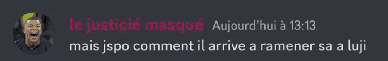 a picture of a man with the words le justice masque written on it
