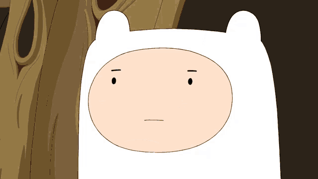 a cartoon character 's face has a serious look on it