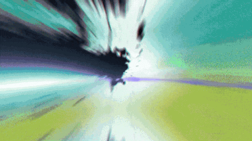 a computer generated image of a person flying through a tunnel