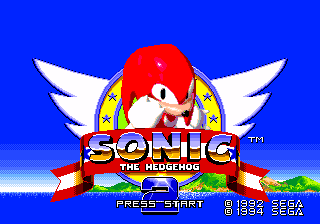 a video game called sonic the hedgehog 2 with knuckles on it