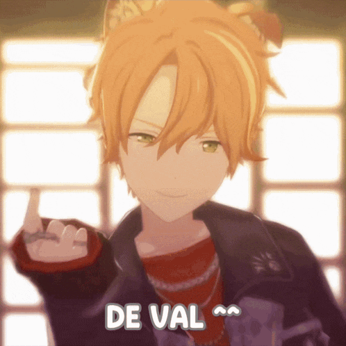 a cartoon character giving the middle finger and the words de val below him