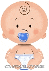 a baby with a pacifier in his mouth is wearing a diaper and holding a diaper .