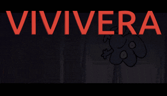 a blue cartoon character is standing next to a blue pillow with the word vivivera on it