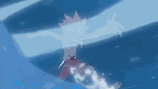 a cartoon drawing of a girl in the water