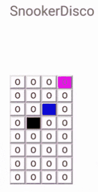 a screenshot of snooker disco with a grid of squares