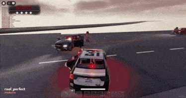 a video game screen shows a police car with the number 31 on the back
