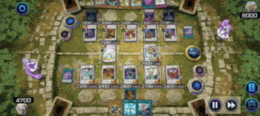 a game of yu gi oh is being played with a score of 4700