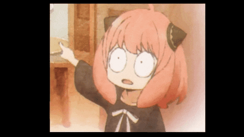 a cartoon girl with pink hair and a black dress