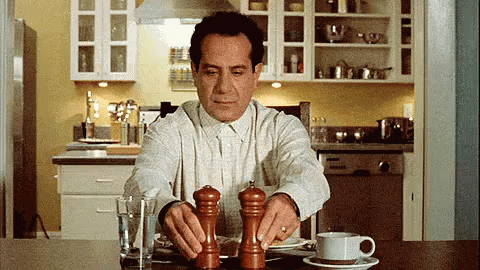 Messing With The Salt And Pepper Shakers - Ocd GIF - Ocd Monk Tony Shalhoub GIFs