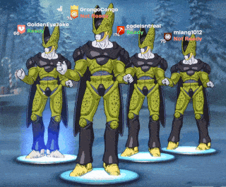 a group of cell warriors are standing next to each other and one of them is named grongcongo