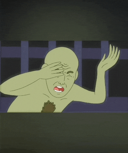 a cartoon of a man with a surprised expression on his face