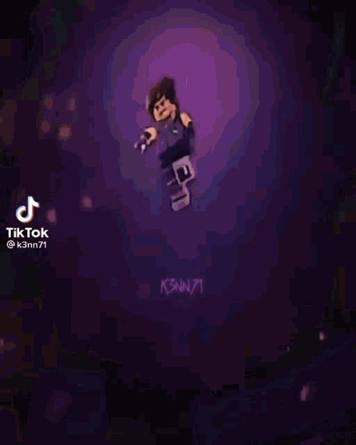 a tiktok video of a girl flying through a tunnel