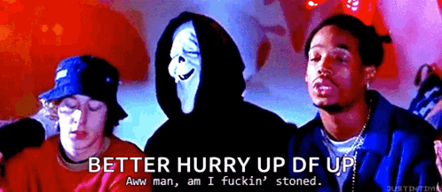 a group of people standing next to each other with the words better hurry up df up on the bottom