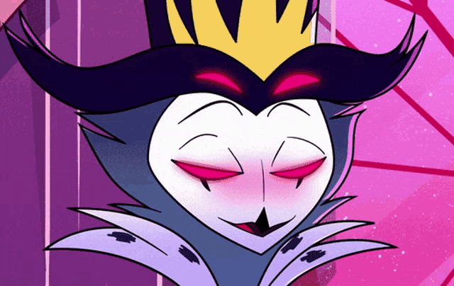 a close up of a cartoon character with a crown and mustache
