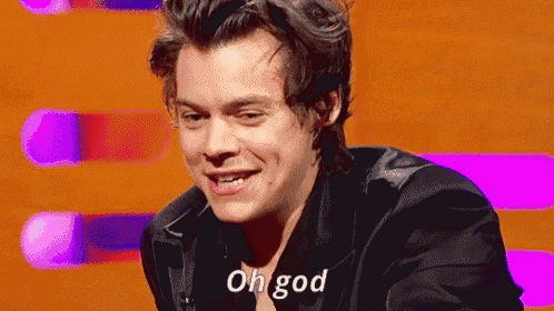 a close up of a man 's face with the words `` oh god '' on it .
