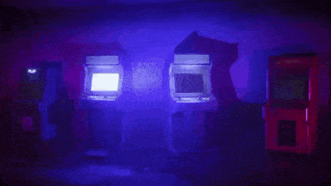 a row of arcade machines with the word jackbox on the top