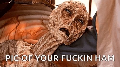 a picture of a mummy with the words pic of your fuckin ham above it