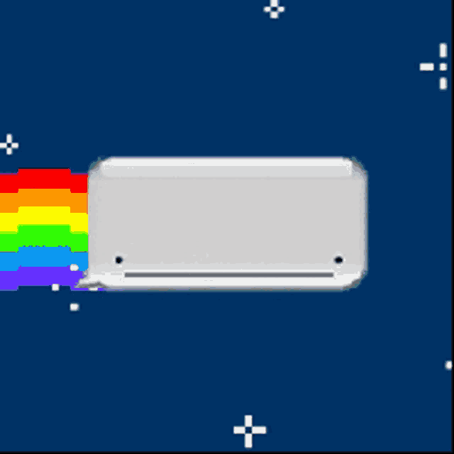 a pixel art of a whale with a rainbow coming out of it 's mouth