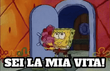 Sei La Mia Vita Ti Amo Cuori Cuore Amore San Valentino GIF - You Are Everything To Me Valentines Day Spongebob Squarepants GIFs