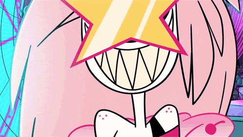 a cartoon character with a star in front of his eyes
