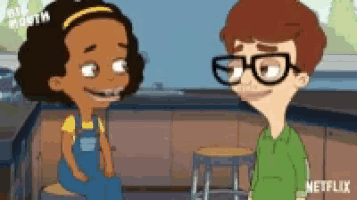 a cartoon of a boy and a girl with netflix written on the bottom