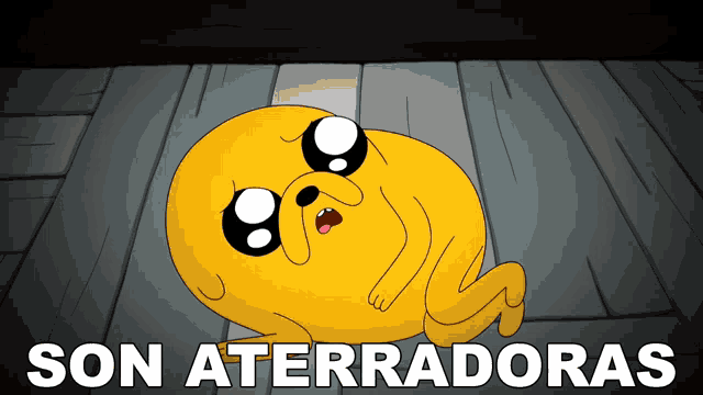 a cartoon character with the words son aterradoras written below it