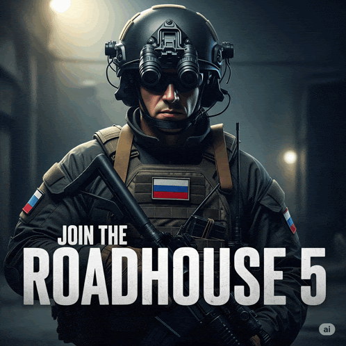 an advertisement for roadhouse 5 shows a soldier