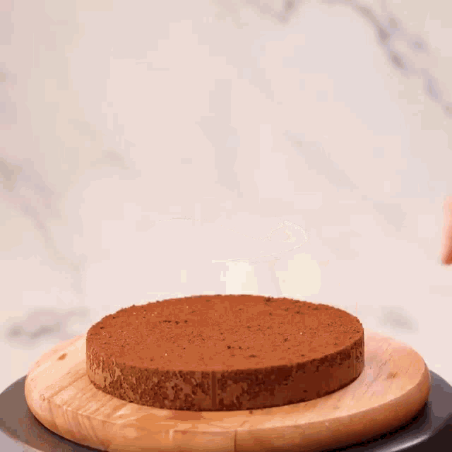 a person is frosting a cake with a bag of frosting .