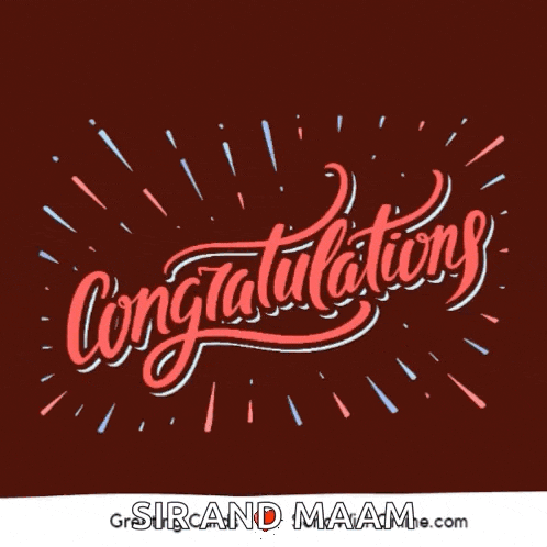 a black background with the words congratulations in gold letters