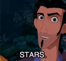 a cartoon of two men standing next to each other with the words `` stars '' written on the bottom .
