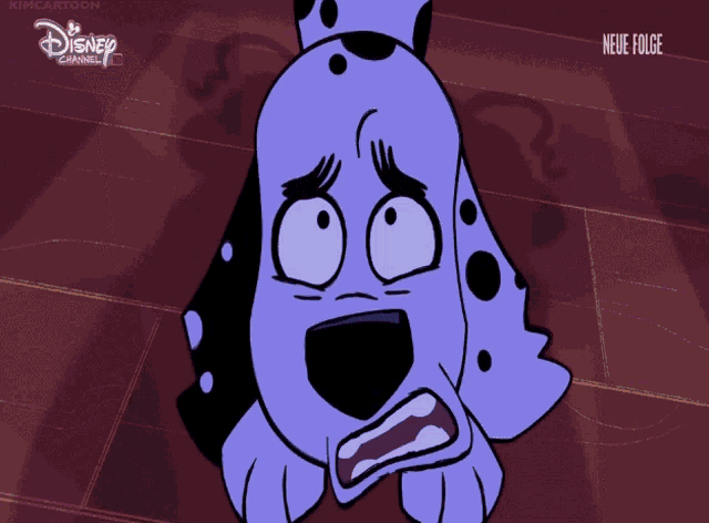 a cartoon of a dog with a disney channel logo on the bottom