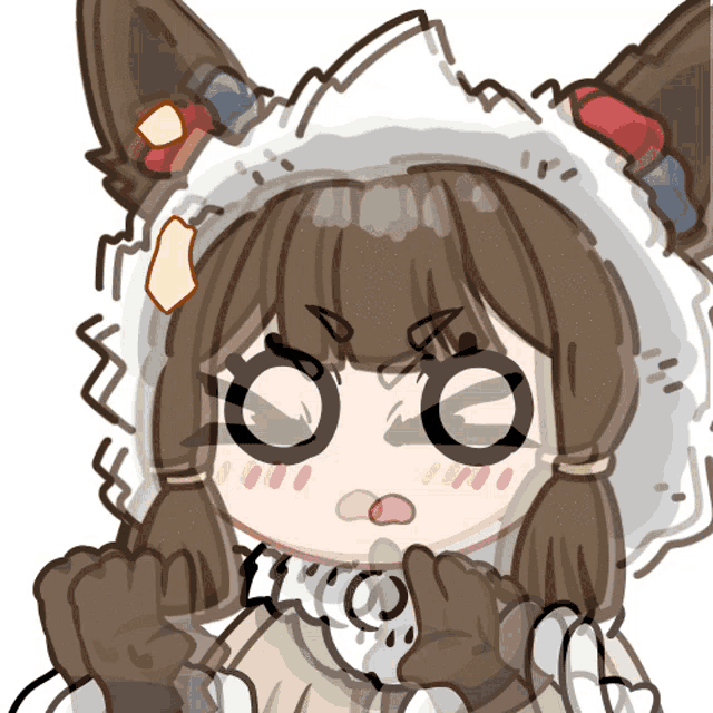 a cartoon drawing of a girl with glasses and a hood